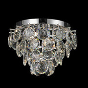 StarFire Crystal Palermo 5616CH flush mount with tiered faceted crystal drops beneath a chrome plate