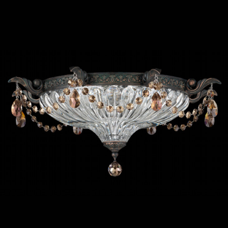 Schonbek Milano 5634-480 3-Light Flush Mount - Antique Silver - SKU 5634-480