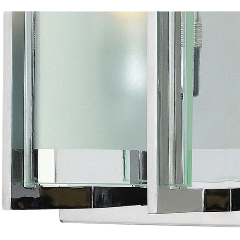 Close-up of Latitude chrome fork supports and the glass-panel edge
