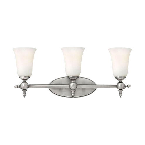 Yorktown 3-Light Bath Vanity Light – 23.75 Inch Antique Nickel Wall Fixture