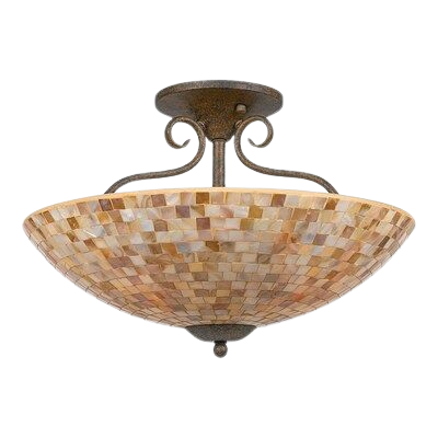 Quoizel Monterey Mosaic 1-Light 18-In Malaga Flush Mount Light