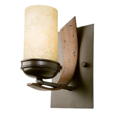 Varaluz Aizen 1-Light Bathroom Vanity Sconce In Hammered Ore With Aspen Bronze Accents
