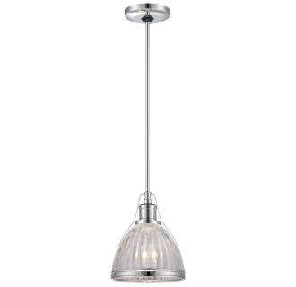 Minka Traditional Chrome Mini Pendant With Clear Ribbed Glass