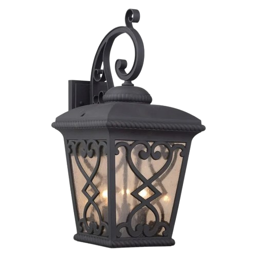 Quoizel Fort Quinn 3-Light Large Outdoor Wall Lantern In Matte Black