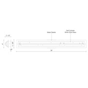 Kuzco Lighthouse 601002CH-LED dimensional drawing for 38-inch vanity light
