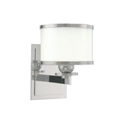 Hudson Valley Basking Ridge vanity light with opal glass and satin-nickel rings