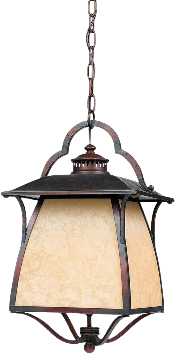 Quoizel Cozy Cottage - Large 19-Inch Hanging Lantern, Burnished Copper Finish
