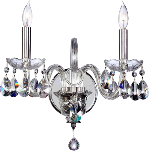 Bohemian Katerina 2-Light Traditional Wall Sconce In Chrome With Imperial Crystal