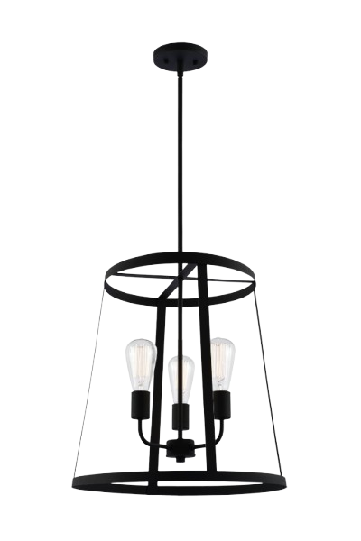 Matteo Bustle Matte Black Open-Frame Pendant Light