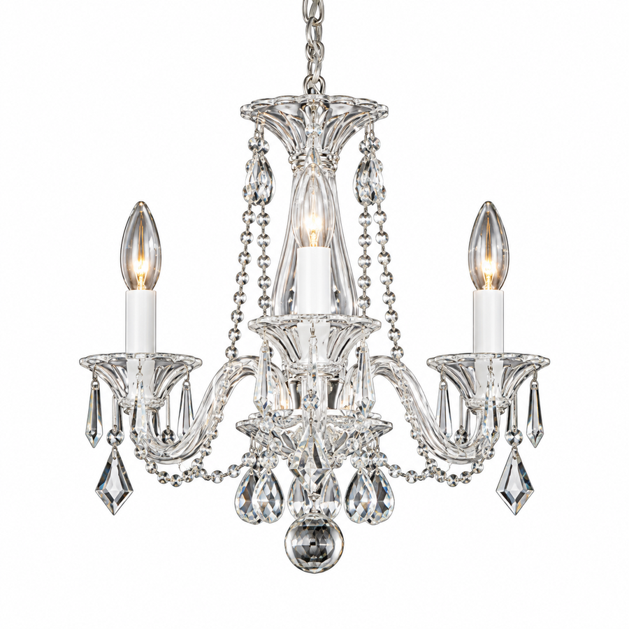 Schonbek Allegro 6993CL three-light crystal chandelier in Polished Silver