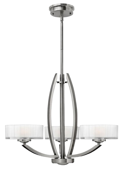 Hinkley Meridian 3-Light Chandelier in Brushed Nickel