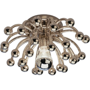 Robert Abbey Anemone light with curved Polished Nickel stems and reflective spheres around a central bulb