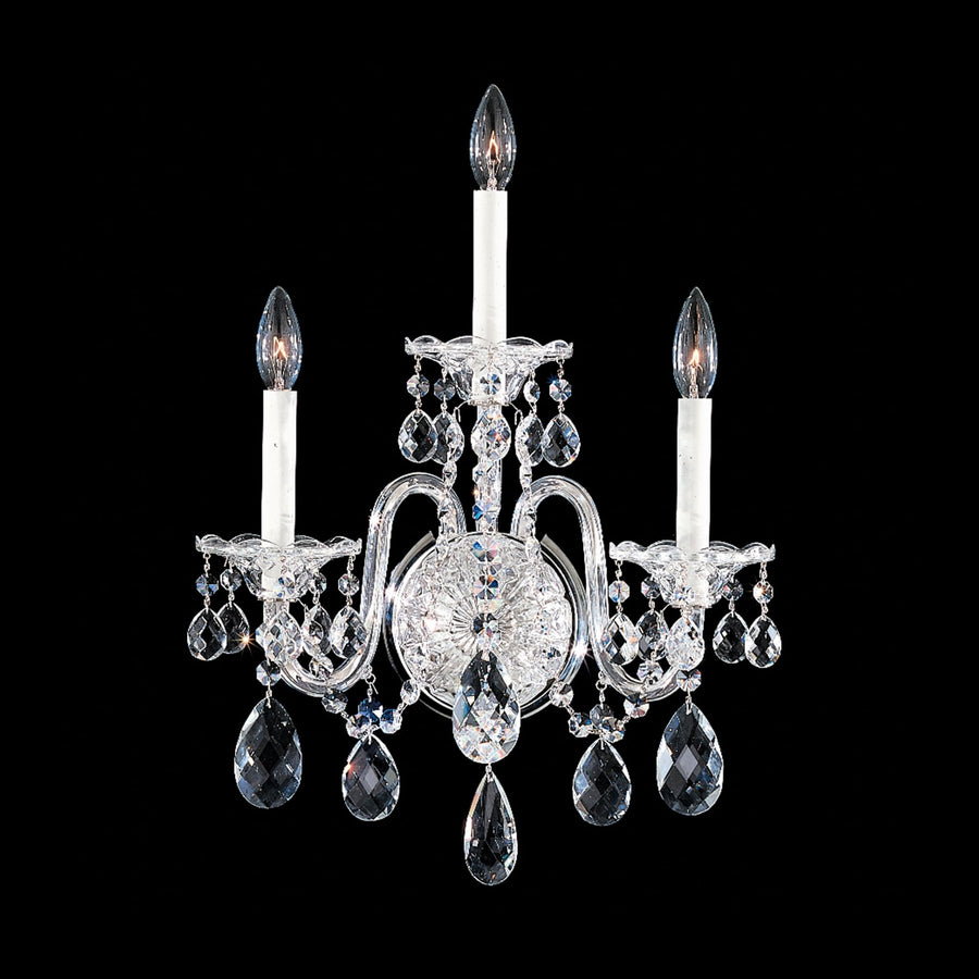 Schonbek Sterling 2992-40S three-light wall sconce in Polished Silver with Swarovski crystal