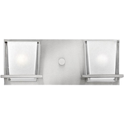 Hinkley Lola 5772BN two-light Brushed Nickel vanity light with clear inside-etched glass