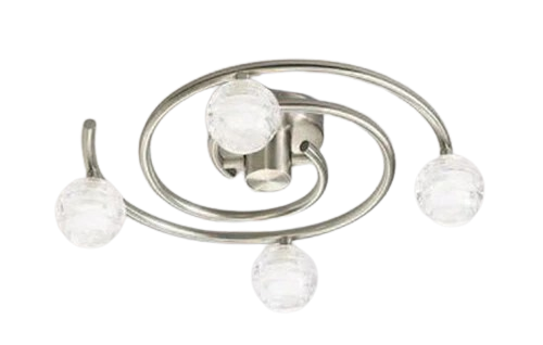 Mantra Dali 4-Light Flush Mount Ceiling Fixture - Satin Nickel