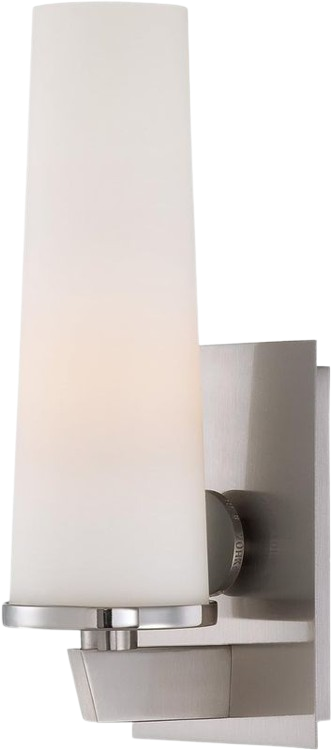 Quoizel Uptown Park Avenue Penthouse 1-Light Wall Sconce - Brushed Nickel W/ Fabric Shade