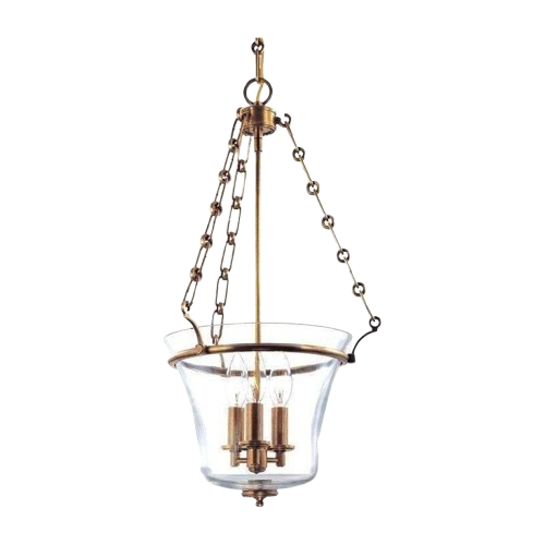 Hudson Valley Lighting Eaton 831 3-Light Taper Candle Pendant – Brass Finish