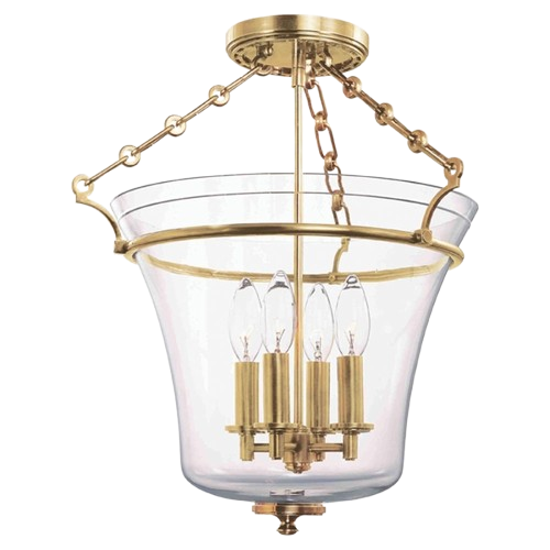 Hudson Valley Lighting Eaton 831 3-Light Taper Candle Pendant – Brass Finish