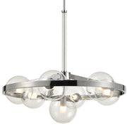 DVI Courcelette DVP27027 chandelier with clear-glass globes clustered around an open ring.
