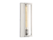 Clifton Polished Nickel sconce with one exposed elongated bulb