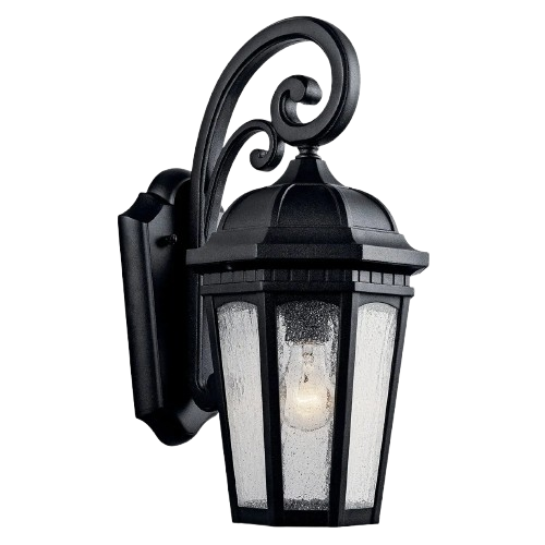 Courtyard 1-Light Outdoor Wall Lantern with Clear Seeded Glass