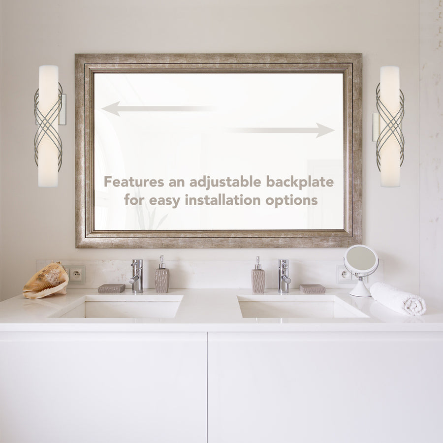 Juliette 18-Inch Led Bath Bar By Golden Lighting – Polished White Modern Bathroom Vanity Light