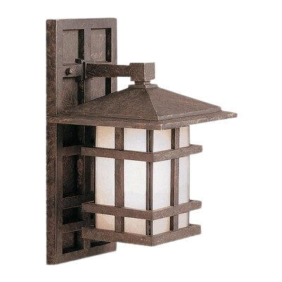 Kichler 9129AGZ Outdoor Wall Lantern Light, Aged Bronze Finish, Seedy Glass Panel, Wet Location Rated