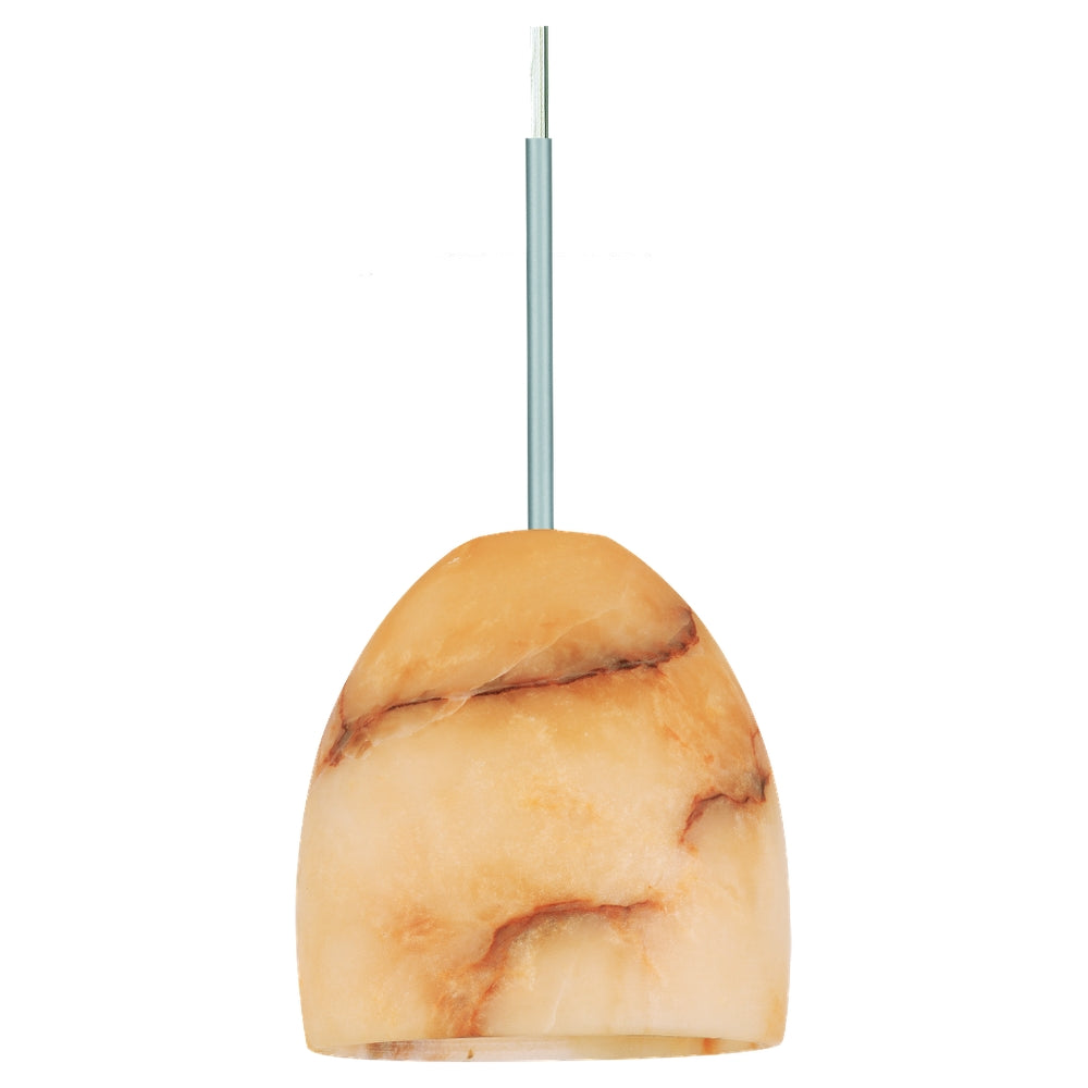 Ambiance 94760-698 pendant shade with warm alabaster veining and an Antique Brushed Nickel stem