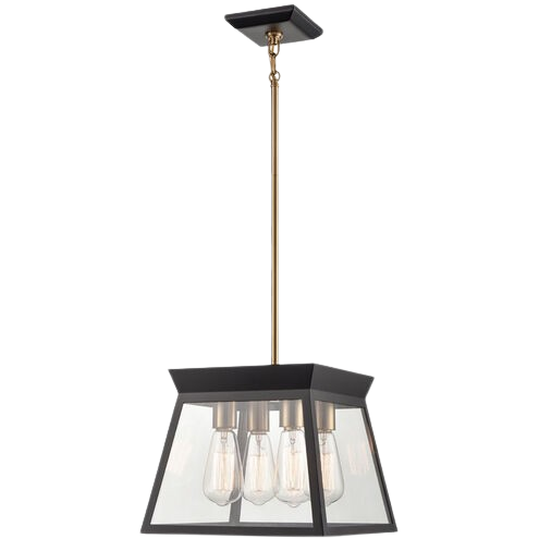 Lucian 12″ Led Chandelier Ceiling Light – Black & Brushed Brass