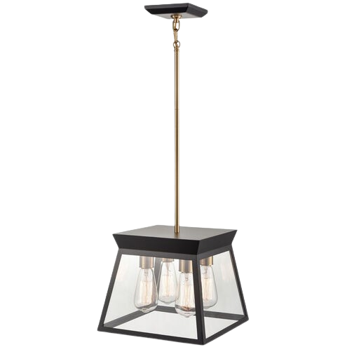 Lucian 12″ LED Chandelier Ceiling Light – Black & Brushed Brass