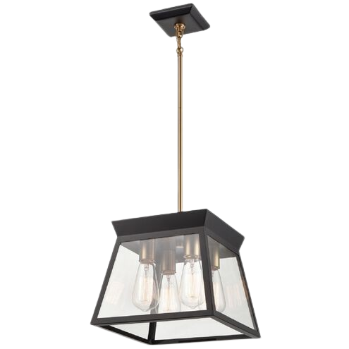 Lucian 12″ LED Chandelier Ceiling Light – Black & Brushed Brass
