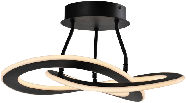 Artcraft Ac7078Bk Wave Modern Led Ceiling Light Fixture In Black
