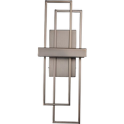Nuvo Frame wall sconce with overlapping Hazel Bronze rectangles and a central light bar