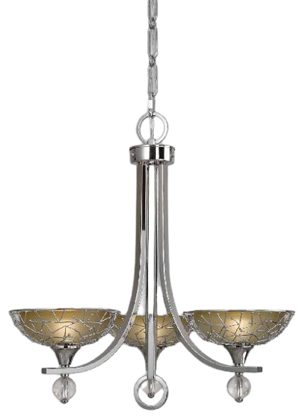 Uttermost 3-Light Torchiere Floor Lamp With Champagne-Hued Glass