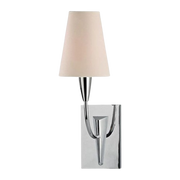 Hudson Valley Berkley sconce with a tall cream shade and tapered metal accents