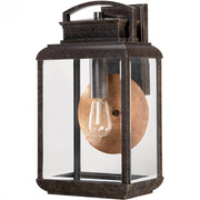 Quoizel Byron BRN8410IB wall lantern, angled unlit view