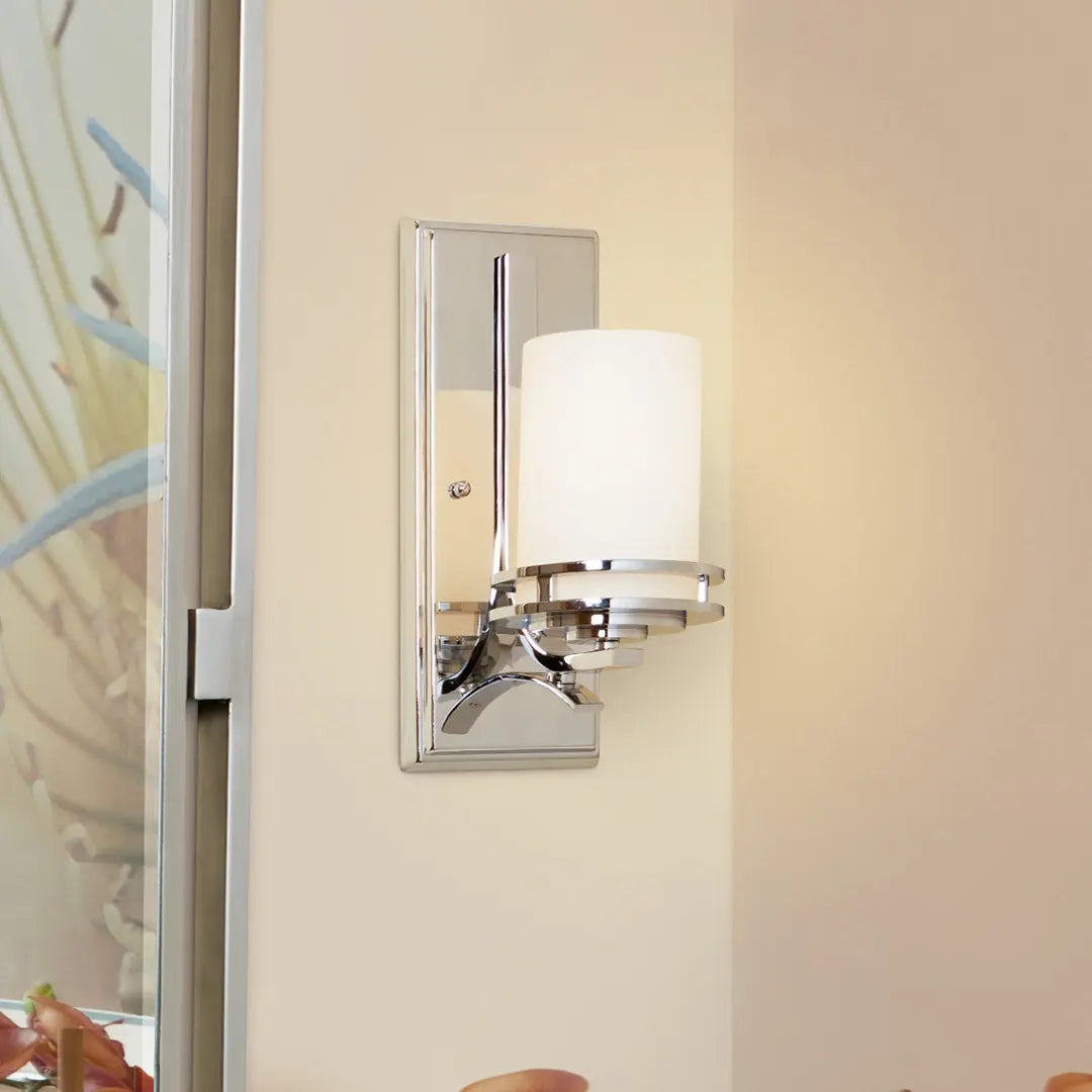 Kichler Hendrik 1-Light Wall Sconce – Satin Etched Cased Opal Glass