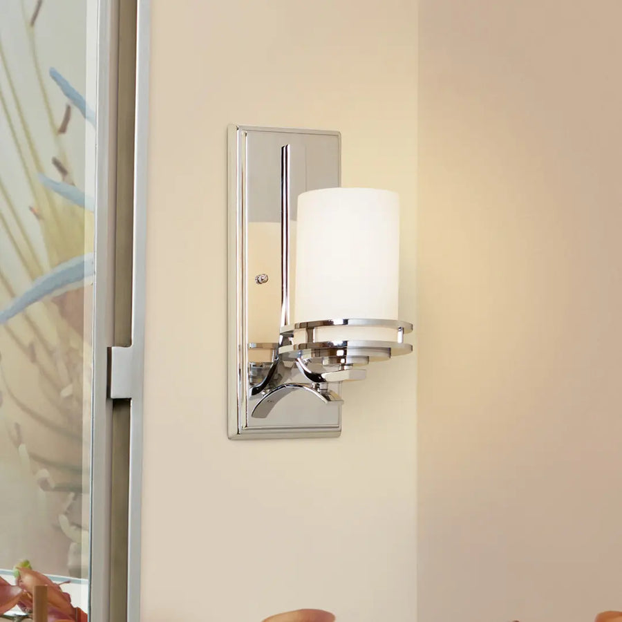 Kichler Hendrik 1-Light Wall Sconce – Satin Etched Cased Opal Glass