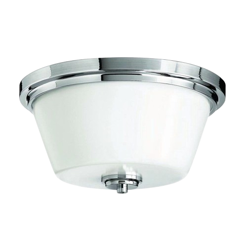 Hinkley Avon 2-Light 15" Flush Mount Ceiling Fixture In Chrome