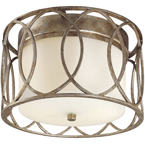 Sausalito 2-Light 12.25-Inch Silver Gold Flush Mount Ceiling Light