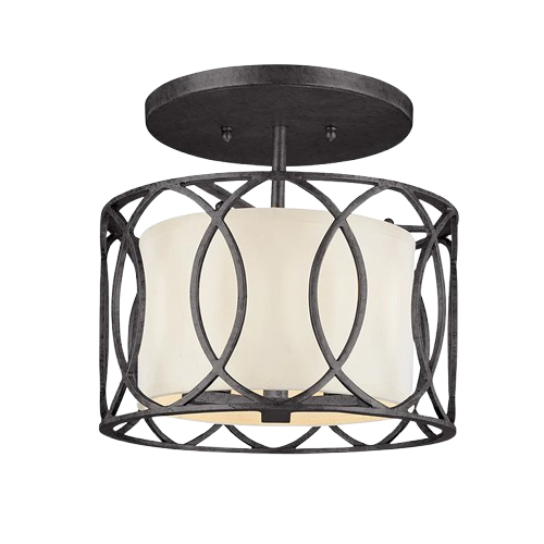 Sausalito 12-Inch 3-Light Semi-Flush Mount Ceiling Light In Deep Bronze - C1283Db