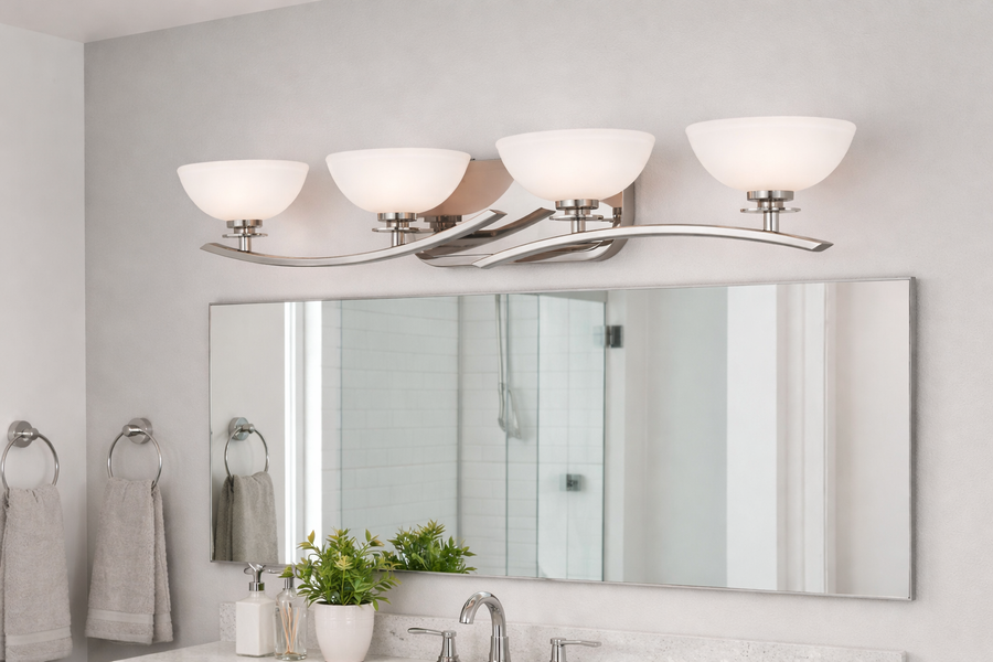 4-Light Bathroom Vanity Light 6924-77 By Minka-Lavery – Modern Bath Fixture