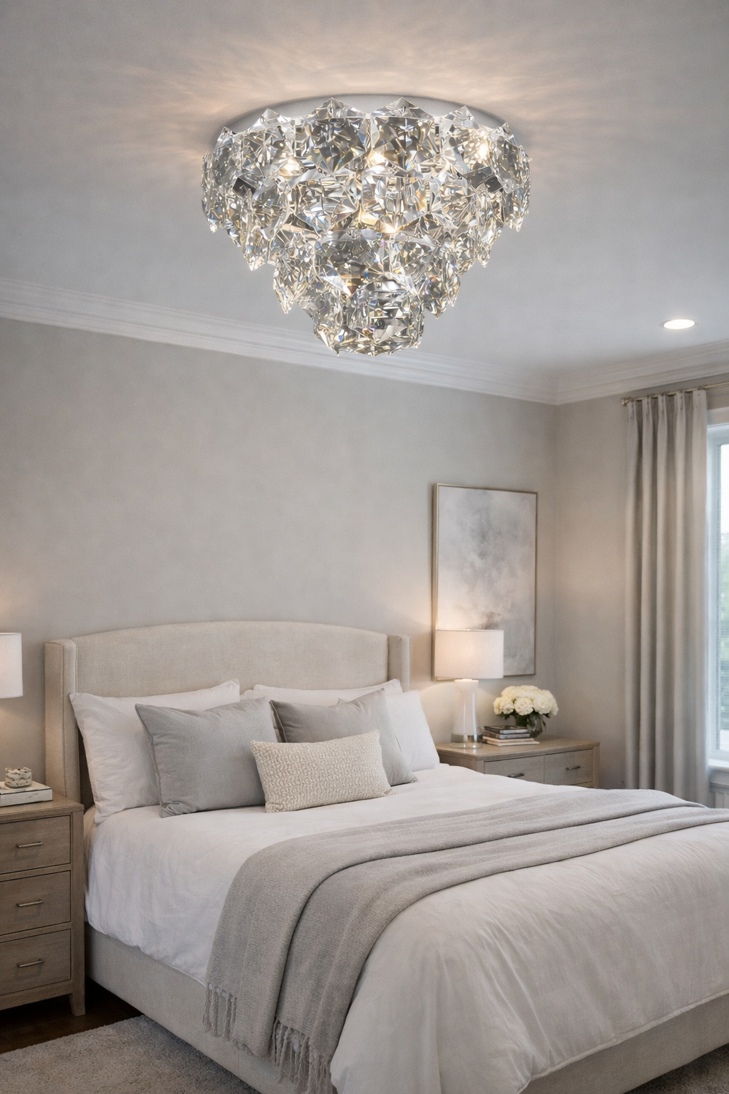 StarFire Crystal 7818CH Chrome Crystal Ceiling Light Fixture