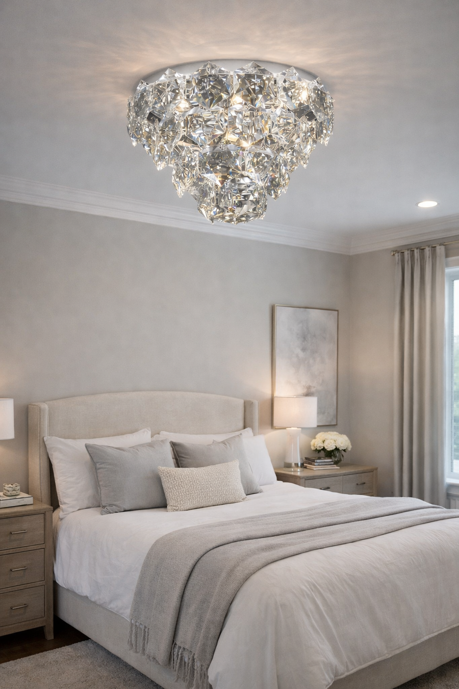 Starfire Crystal 7818Ch Chrome Crystal Ceiling Light Fixture