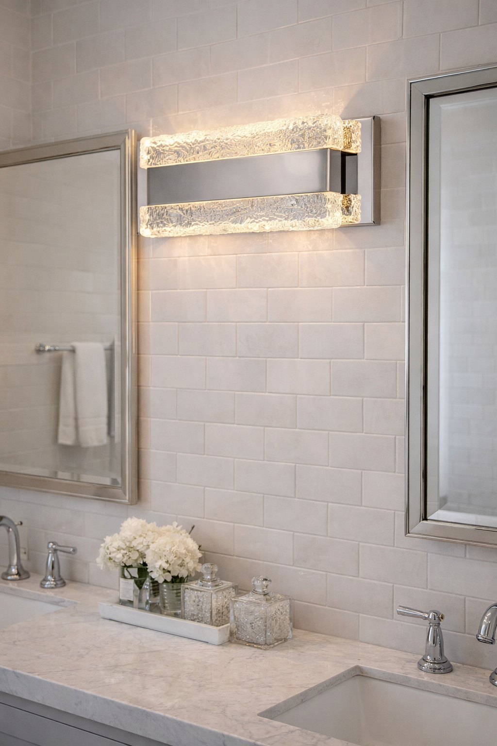 Maxim Lighting 39621IBPC Ice 2-Light Bath Vanity Light, Damp Location Rated