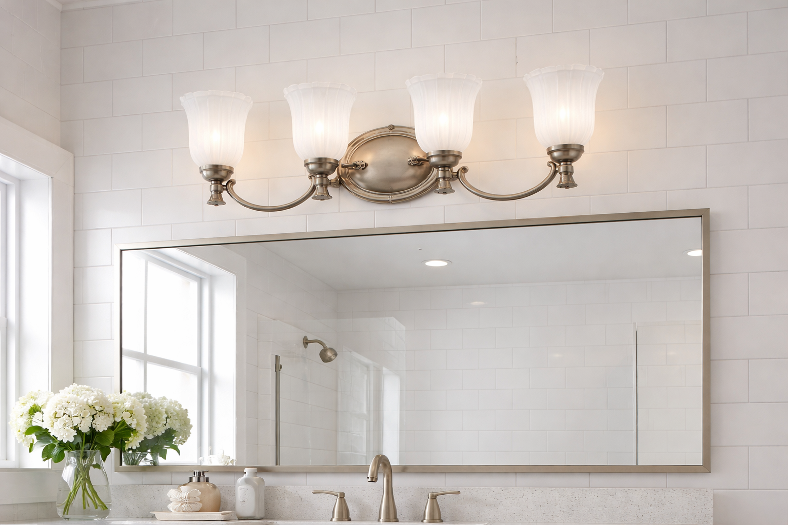 Hinkley Francoise 5584PL Bathroom Wall Sconce Polished Nickel Vanity Light