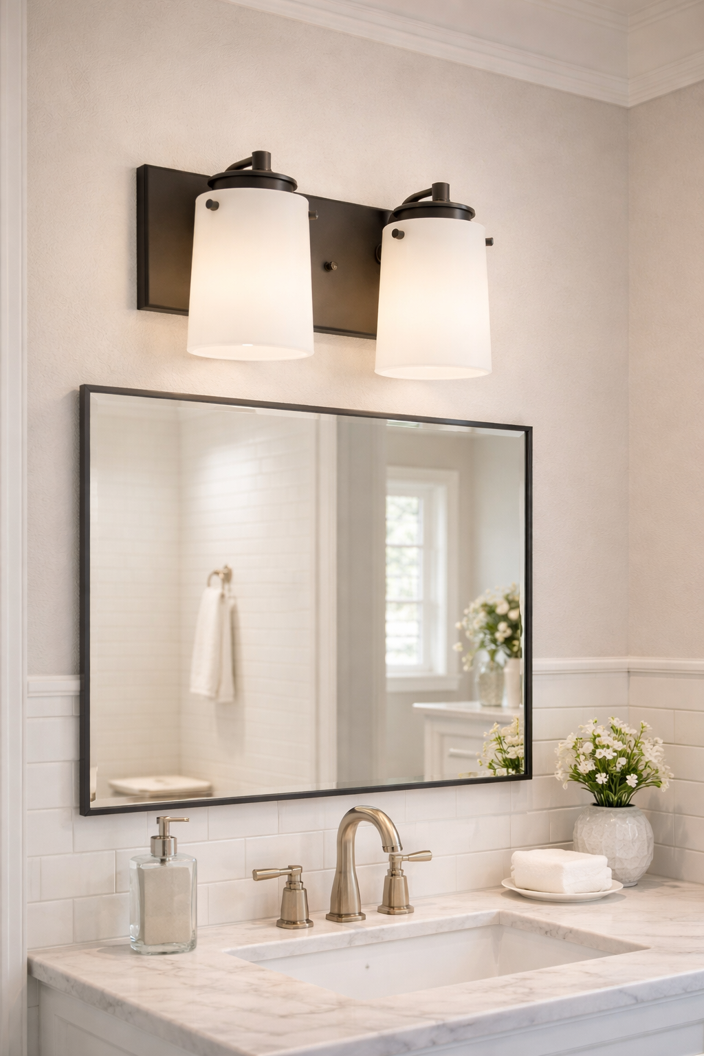 Knox 2-Light Bath Vanity Light In Olde Bronze – Model 45266Oz