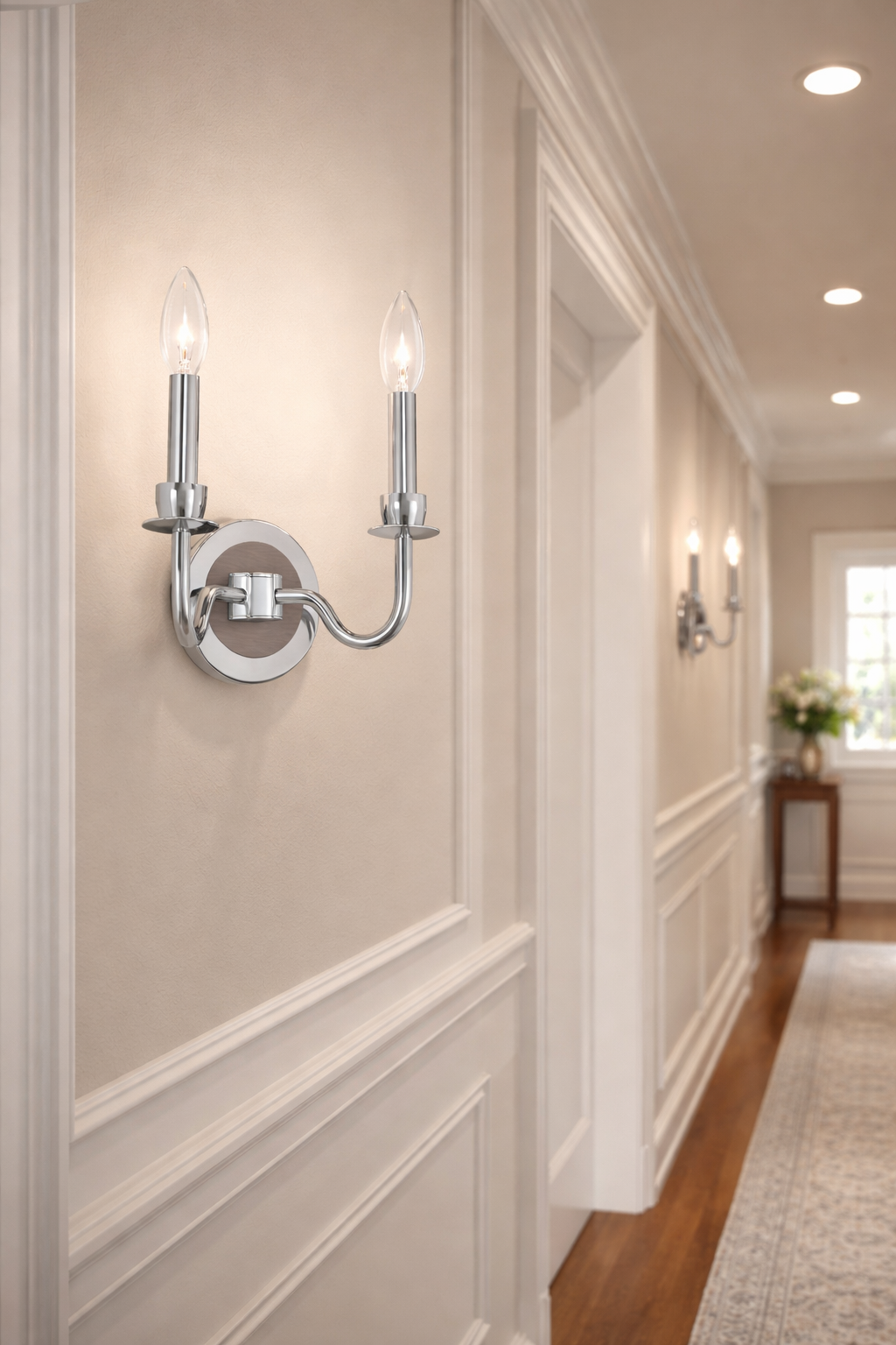 Sharlow 2-Light 11 Inch Chrome Wall Sconce – Modern Vanity & Bathroom Wall Light