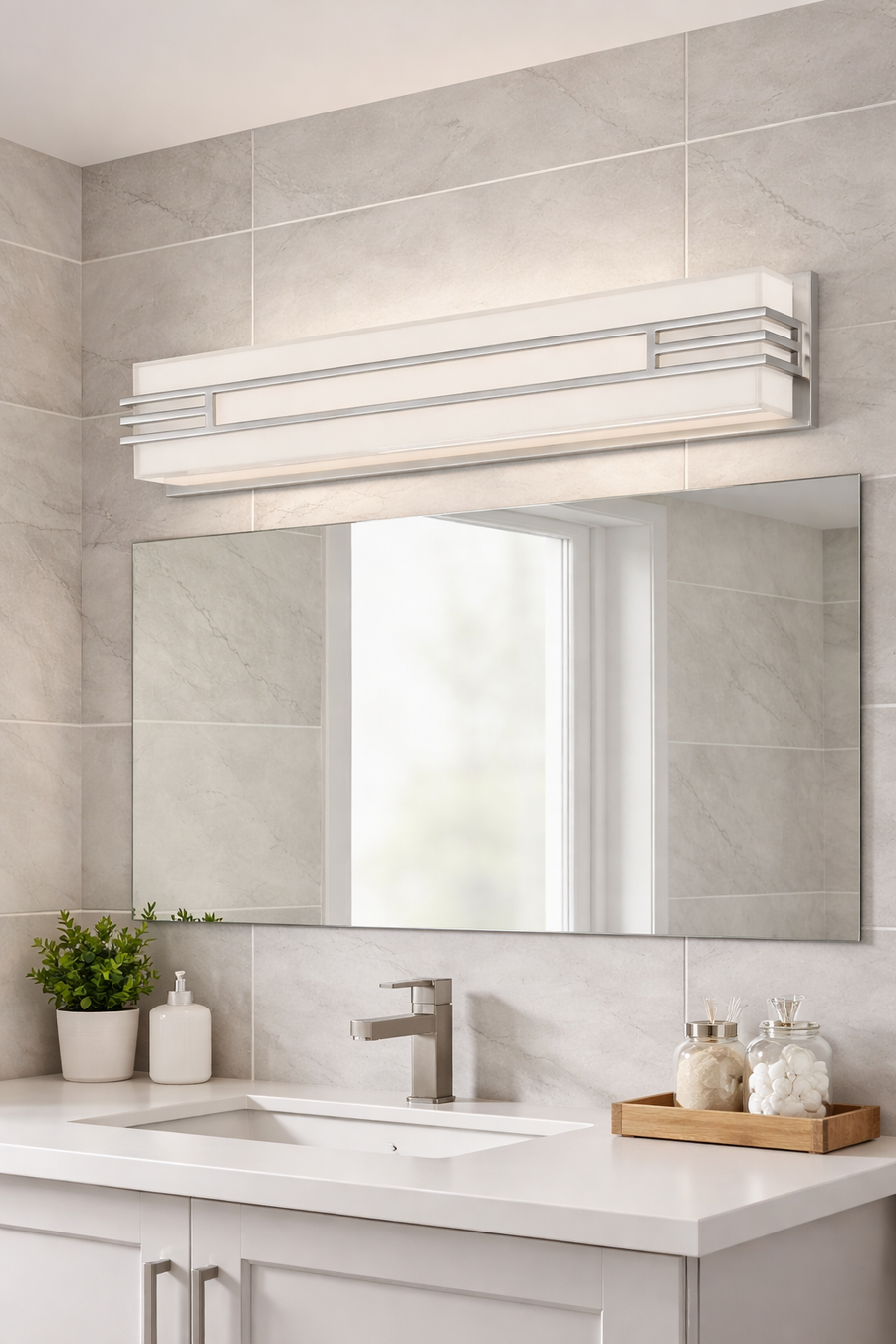 Minka-Lavery 2943-84-L 1-Light Led Bath Sconce - 15" Brushed Nickel Vanity Wall Light, Integrated Led
