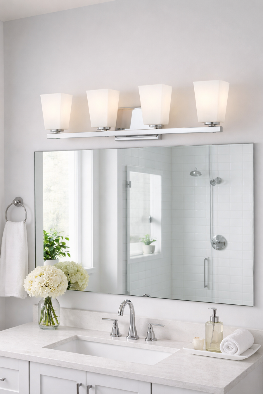 City Square Modern 2-Light Bathroom Vanity Light In Chrome - 6544-77